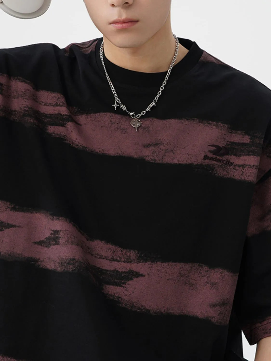 Men's Plus Size Basic style Round Neck Striped T-Shirt - Men's T-Shirt by Trendsi | Available at Handbags Specialist Headquarter