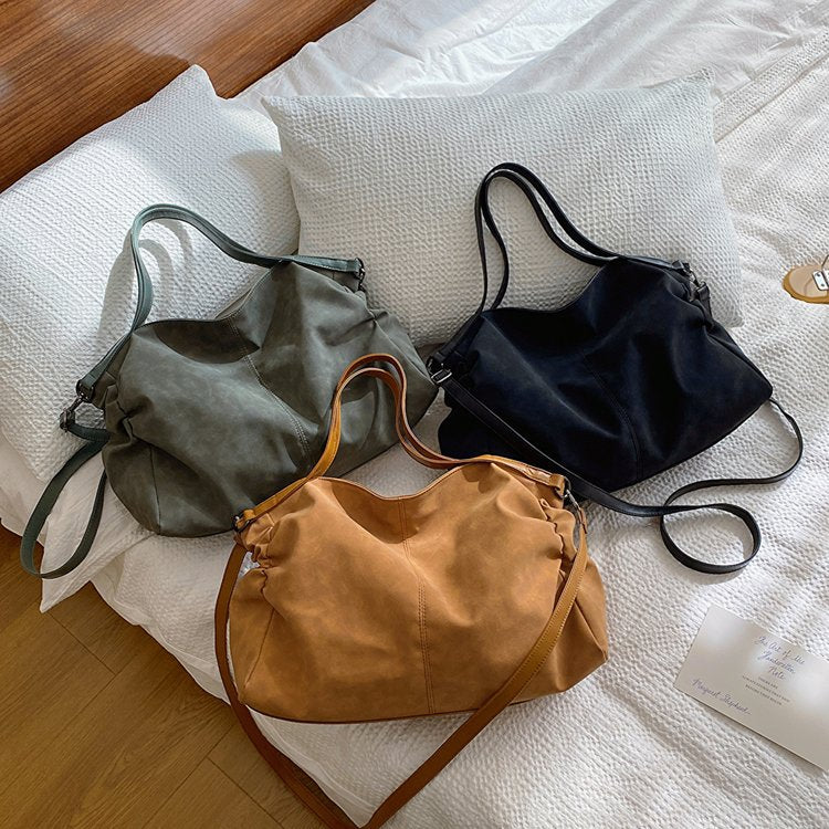 PU Leather Crossbody Bag - Fashionable Large Capacity Purse