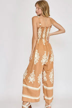 Umgee Full Size Smocked Printed Wide Leg Jumpsuit Plus Size - Dresses by Trendsi | Available at Handbags Specialist Headquarter