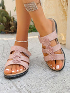 Flower Multi-Strap Flat Sandals - Women Sandals by Trendsi | Available at Handbags Specialist Headquarter