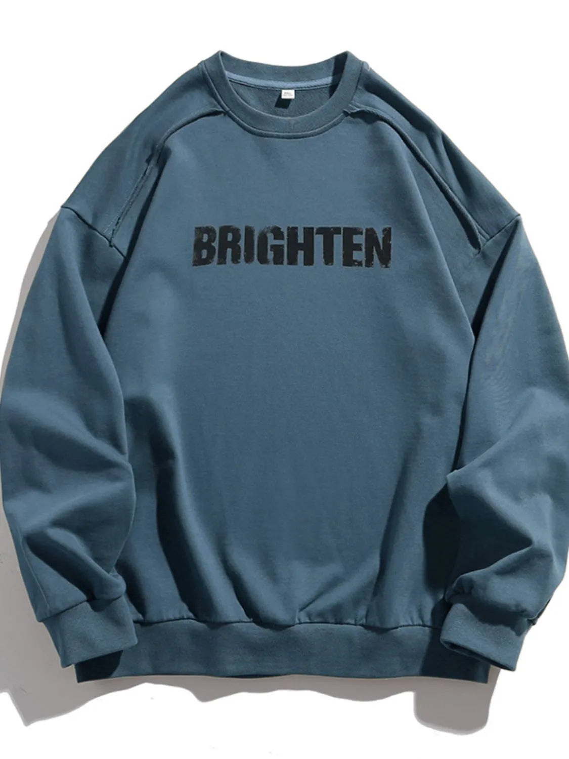 Men's Letter Graphic Round Neck Long Sleeve Sweatshirt - Men's Sweatshirts by Trendsi | Available at Handbags Specialist Headquarter