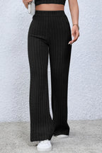Basic Bae Full Size Ribbed High Waist Flare Pants - Women Pants by Trendsi | Available at Handbags Specialist Headquarter