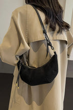 PU Leather Strap Suede Shoulder Bag - Handbags by Trendsi | Available at Handbags Specialist Headquarter