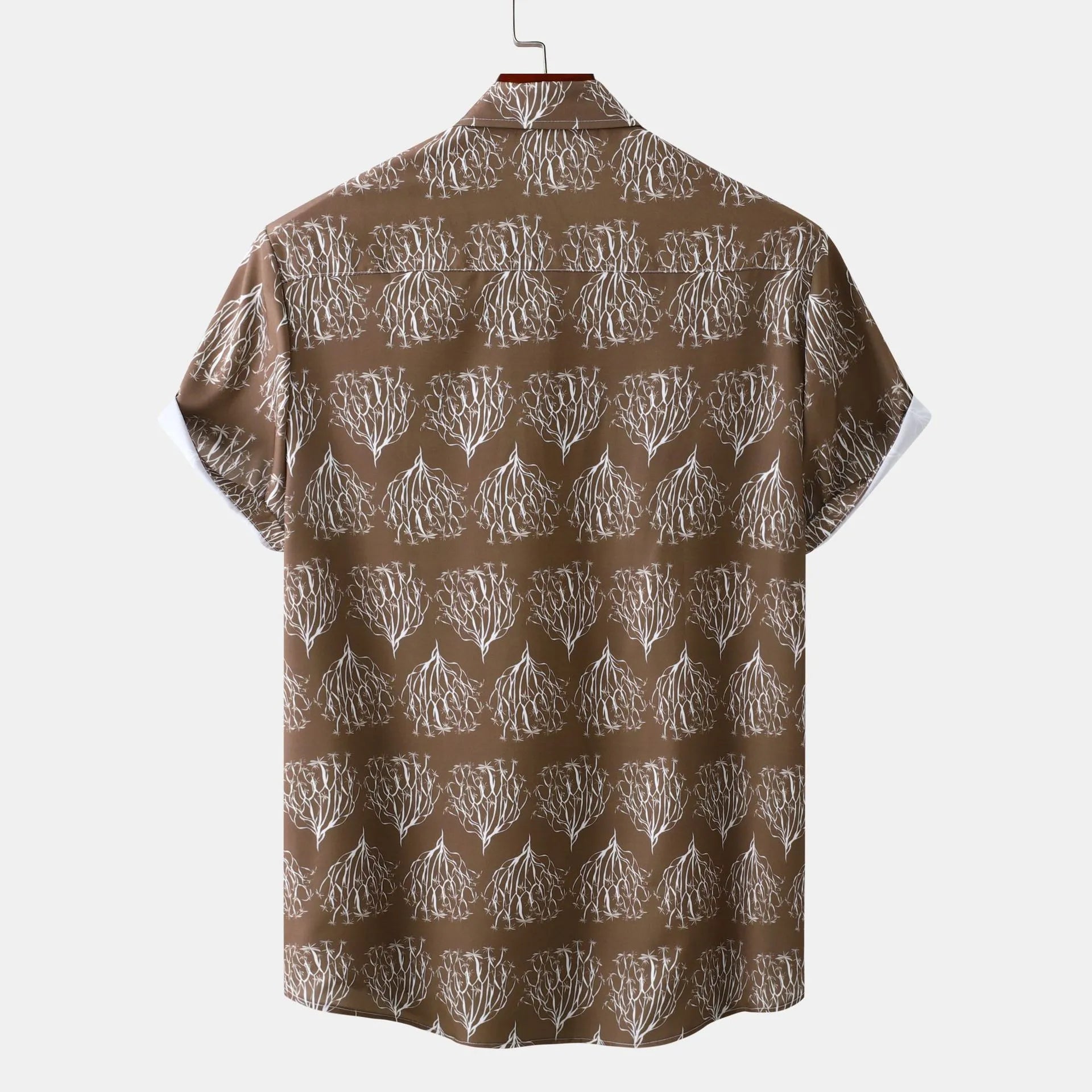 Men's Plus Size Printed Short Sleeve Button Down Shirt - mens-shirts by Trendsi | Available at Handbags Specialist Headquarter