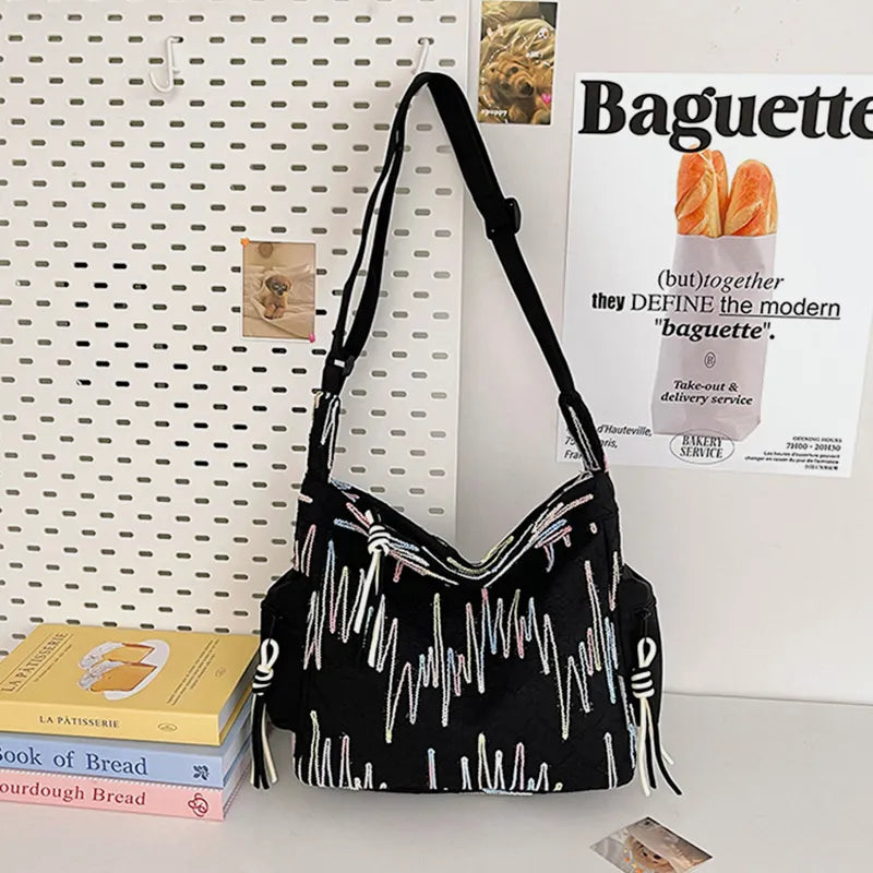 Contrast Texture Shoulder Bag - Handbags by Trendsi | Available at Handbags Specialist Headquarter