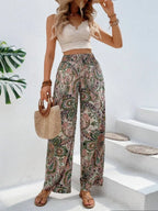 Printed Wide Leg Pants - Women Pants by Trendsi | Available at Handbags Specialist Headquarter