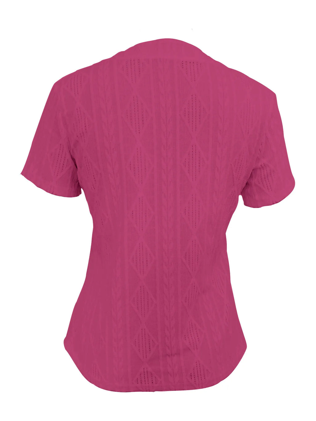 Textured Notched Short Sleeve Blouse - Tops by Trendsi | Available at Handbags Specialist Headquarter