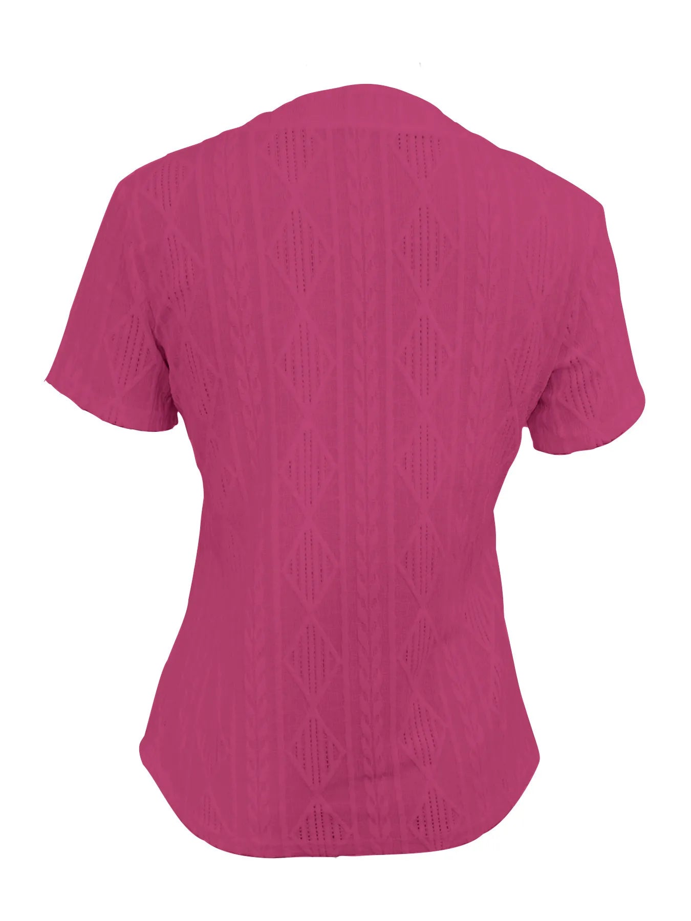 Textured Notched Short Sleeve Blouse - Tops by Trendsi | Available at Handbags Specialist Headquarter