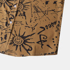 Men's Plus Size Vintage Sun Print Short Sleeve Button-Up Shirt - mens-shirts by Trendsi | Available at Handbags Specialist Headquarter