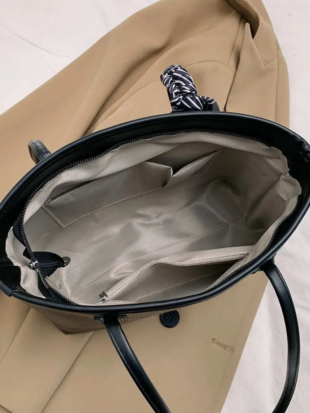 PU Leather Tote Bag - Tote Bag by Trendsi | Available at Handbags Specialist Headquarter