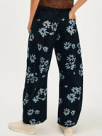Printed Wide Leg Jeans - Women / Jeans & Denim by Trendsi | Available at Handbags Specialist Headquarter