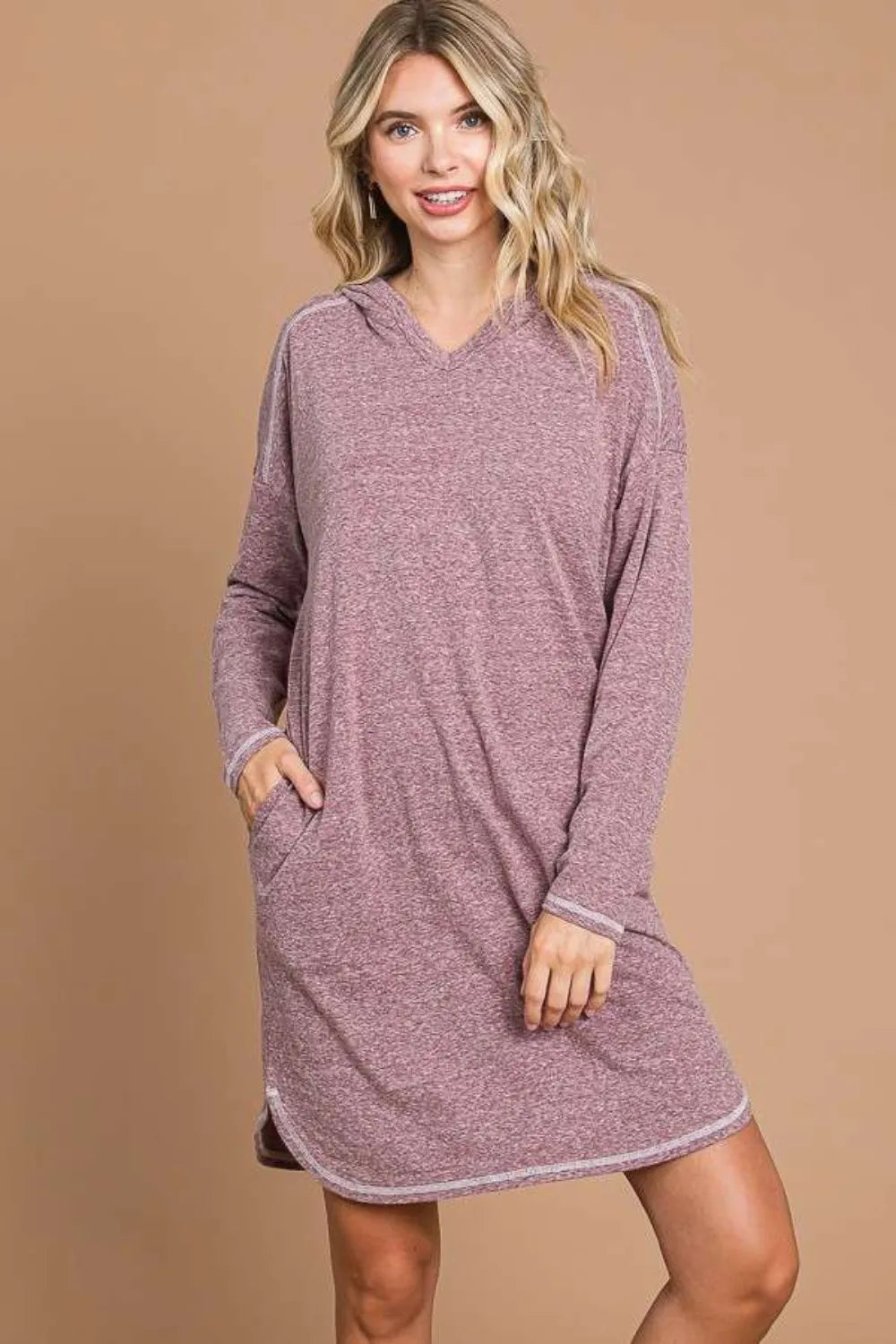 Culture Code Full Size Hooded Long Sleeve Sweater Dress - Dresses by Trendsi | Available at Handbags Specialist Headquarter
