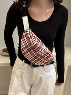 Plaid Wide Strap Crossbody Bag - Handbags by Trendsi | Available at Handbags Specialist Headquarter