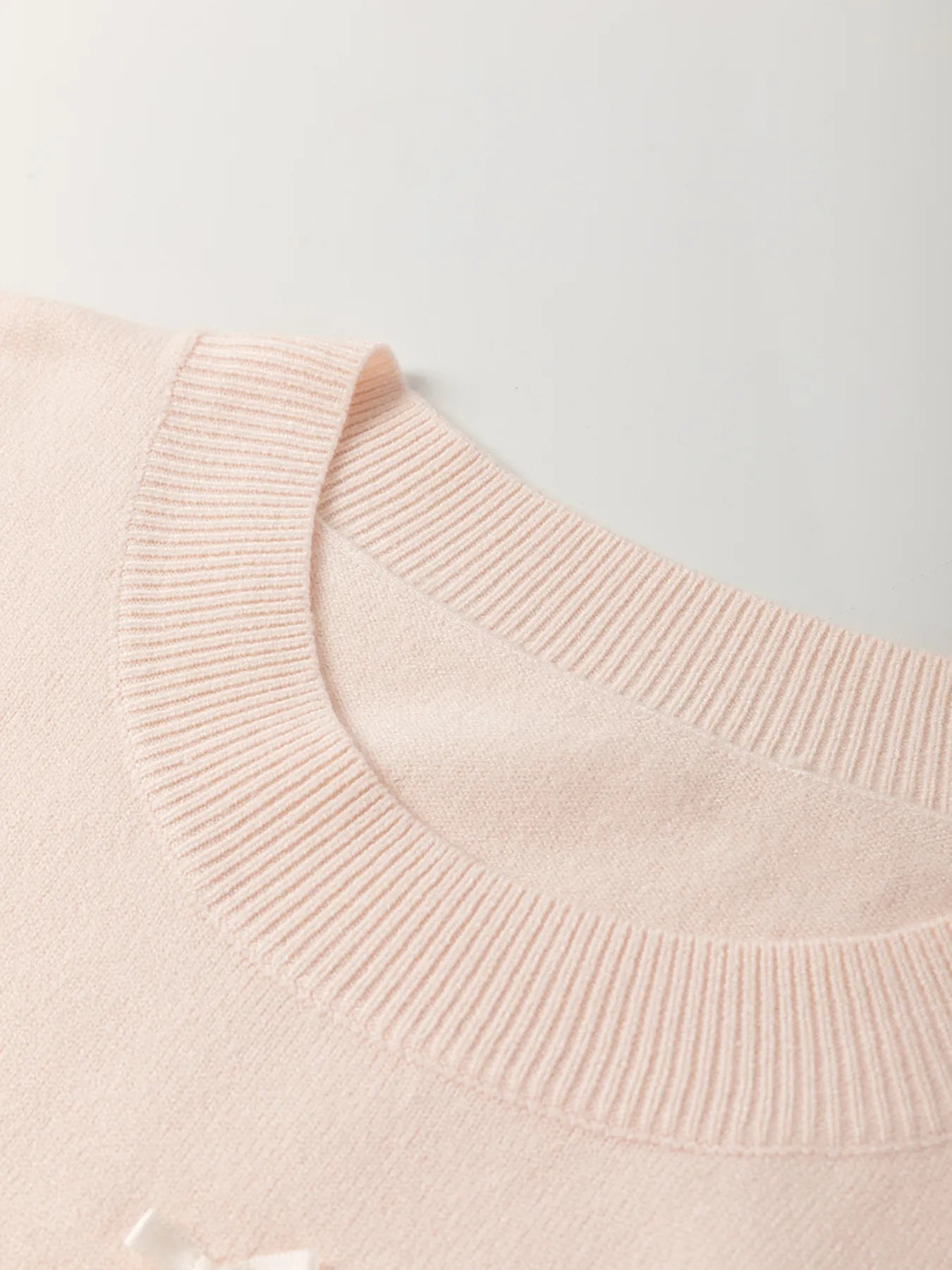 Pearl Embellished Bow Detail Short Sleeve Sweater - Tops by Trendsi | Available at Handbags Specialist Headquarter