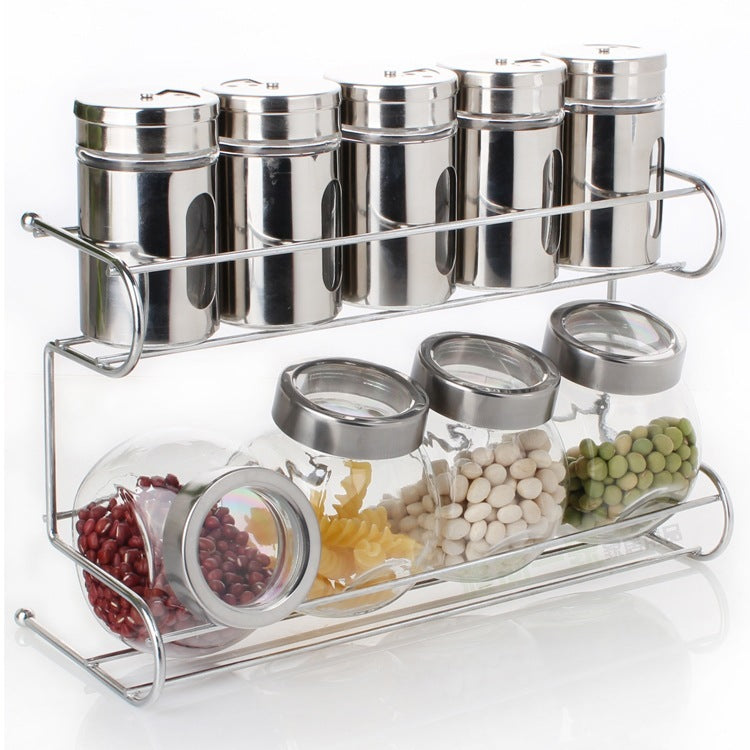 FlavorGlas Spice Jar Set - Elegant & Practical - decor by Trendsi | Available at Handbags Specialist Headquarter
