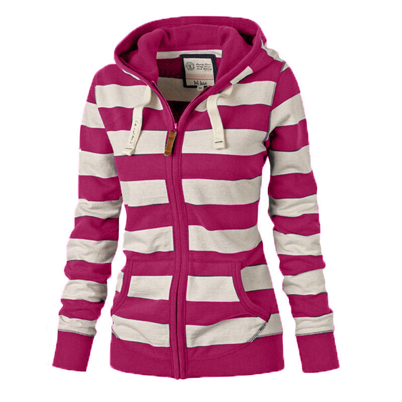 Hooded Striped Sweater – Cozy Long Sleeve Design for Modern Comfort