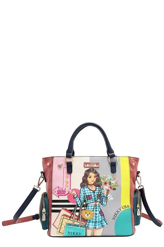 Nicole Lee USA Eco-Leather Handbag with Side Pockets - Tote Bag by Trendsi | Available at Handbags Specialist Headquarter