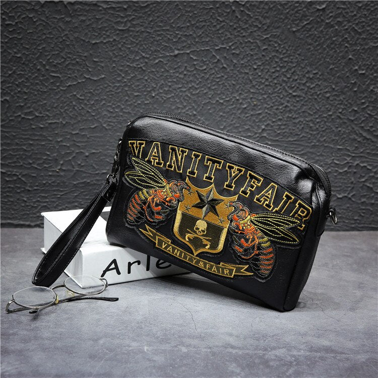 Men's Embroidered Pattern Clutch Bag