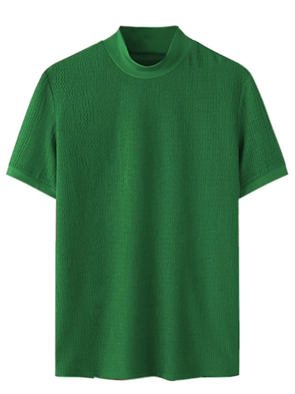 Men's Full Size Mock Neck Short Sleeve T-Shirt Plus Size - Men's Shirts by Trendsi | Available at Handbags Specialist Headquarter