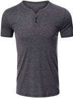 Men's Henley Short Sleeve Polo Top - Men's Polo shirt by Trendsi | Available at Handbags Specialist Headquarter