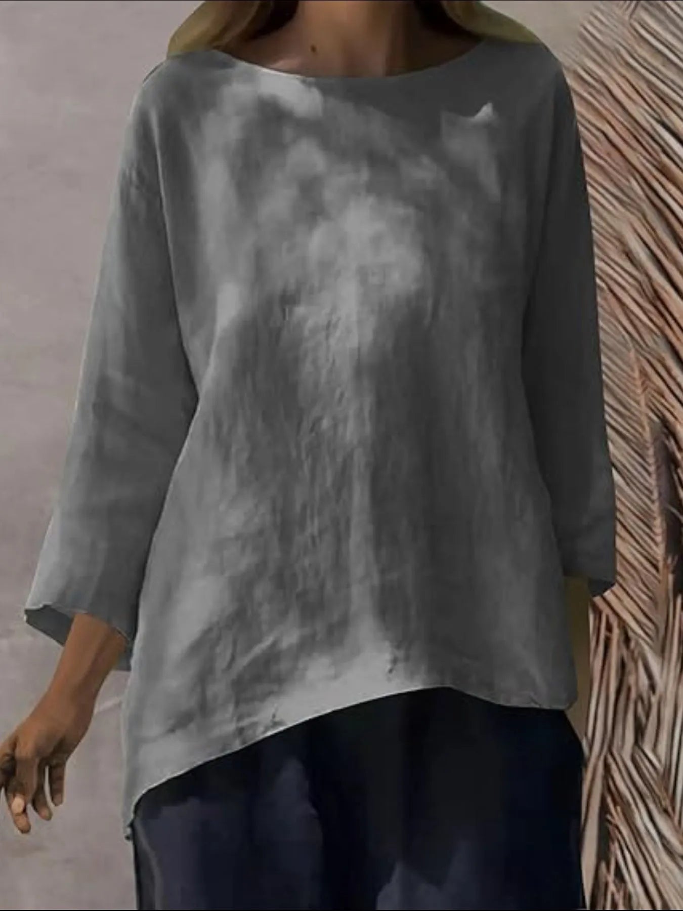 Full Size Round Neck Relaxed Fit Blouse Plus Size - Tops by Trendsi | Available at Handbags Specialist Headquarter