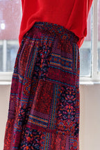 ODDI Full Size Printed Tiered Maxi Skirt -  by Trendsi | Available at Handbags Specialist Headquarter