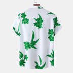 Men's Plus Size Leaf Print Short Sleeve Casual Shirt - Men's Shirts by Trendsi | Available at Handbags Specialist Headquarter