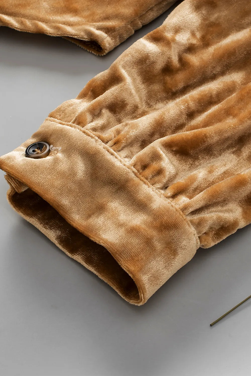 Button Down Loose Fit Velvet Shirt - Women's Down Shirt Tops by Trendsi | Available at Handbags Specialist Headquarter