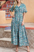 Paisley Print Flounce Sleeve Maxi Dress - Maxi Dress by Trendsi | Available at Handbags Specialist Headquarter