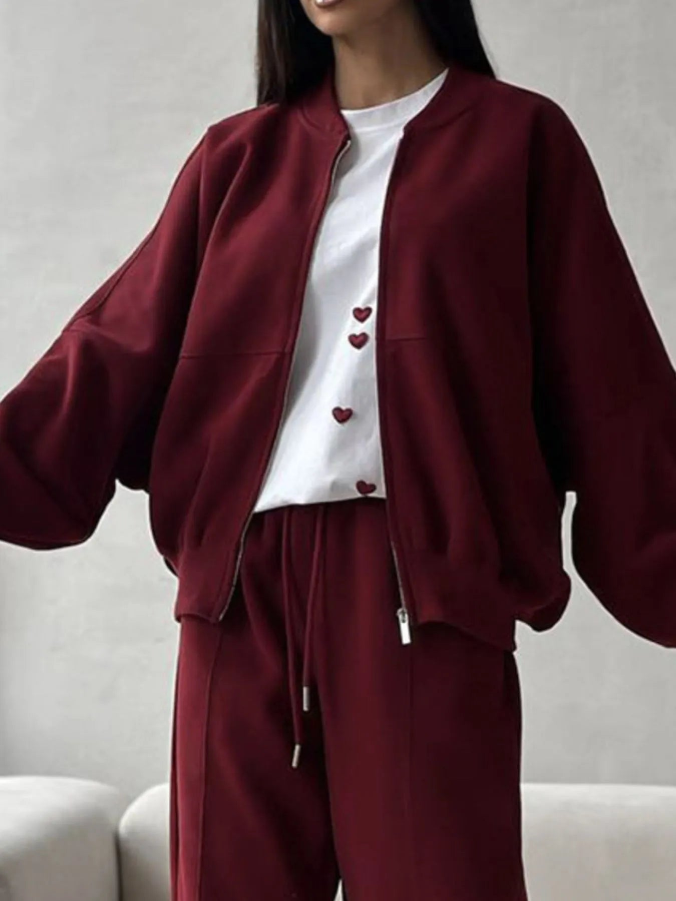 Plus Size Heart Round Neck Short Sleeve T-Shirt - Tops by Trendsi | Available at Handbags Specialist Headquarter