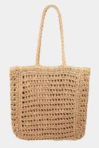 Fame Straw Braided Beach Tote Bag - Tote Bag by Trendsi | Available at Handbags Specialist Headquarter