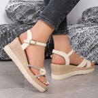 Open Toe Wedge Sandals -  by Trendsi | Available at Handbags Specialist Headquarter