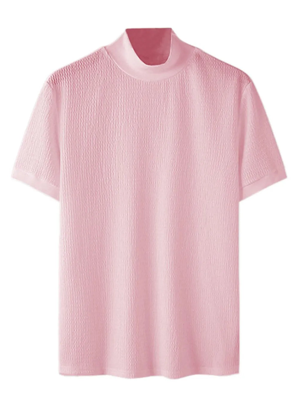 Men's Full Size Mock Neck Short Sleeve T-Shirt Plus Size - Men's Shirts by Trendsi | Available at Handbags Specialist Headquarter