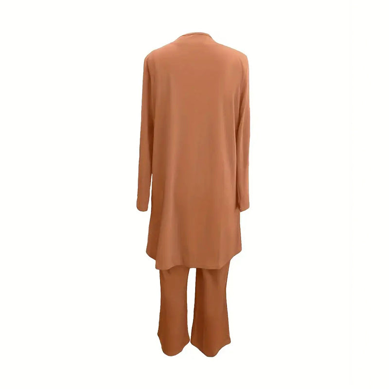 CurvyChic 3-Piece Lounge Set: Cardigan, Vest & Pants