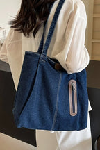 Medium Denim Tote Bag - Tote Bag by Trendsi | Available at Handbags Specialist Headquarter