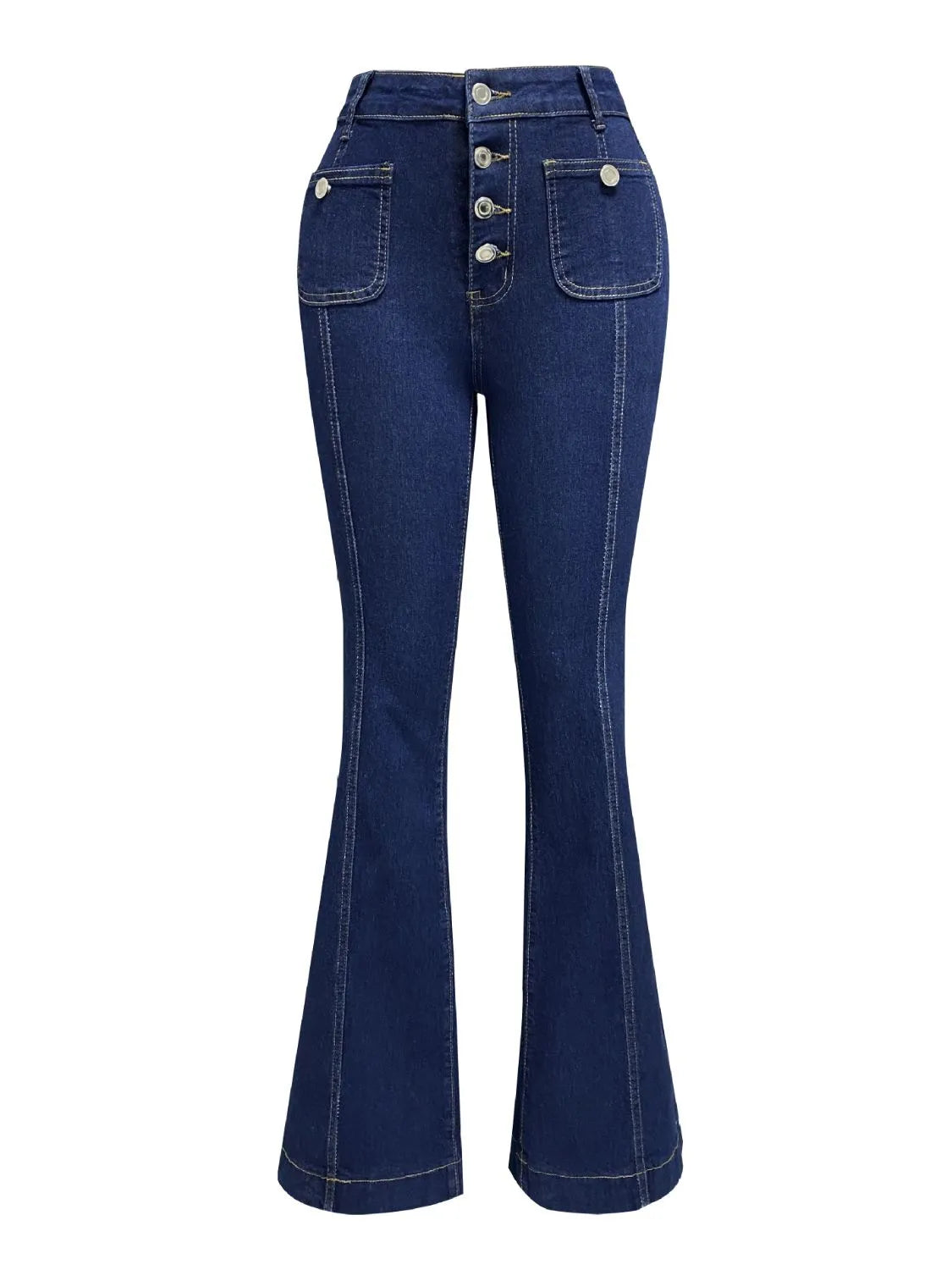 Flare Jeans with Pockets - Women / Jeans & Denim by Trendsi | Available at Handbags Specialist Headquarter