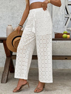 Lace Wide Leg Pants - Women Pants by Trendsi | Available at Handbags Specialist Headquarter