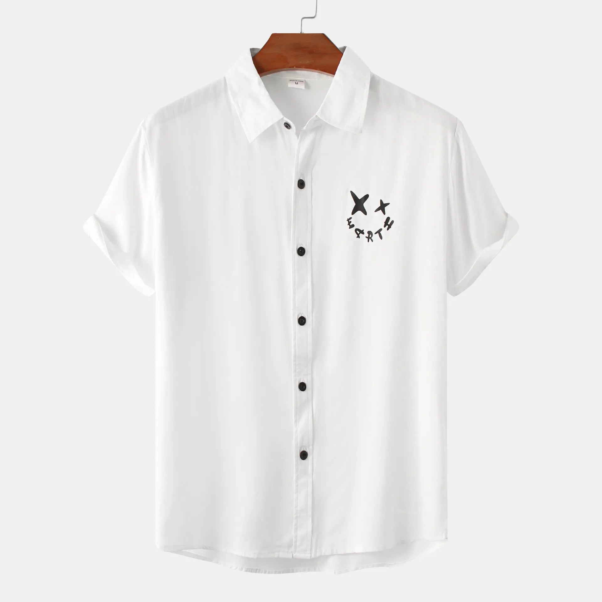 Men's Plus Size Casual Short Sleeve Button Down Shirt - mens-shirts by Trendsi | Available at Handbags Specialist Headquarter