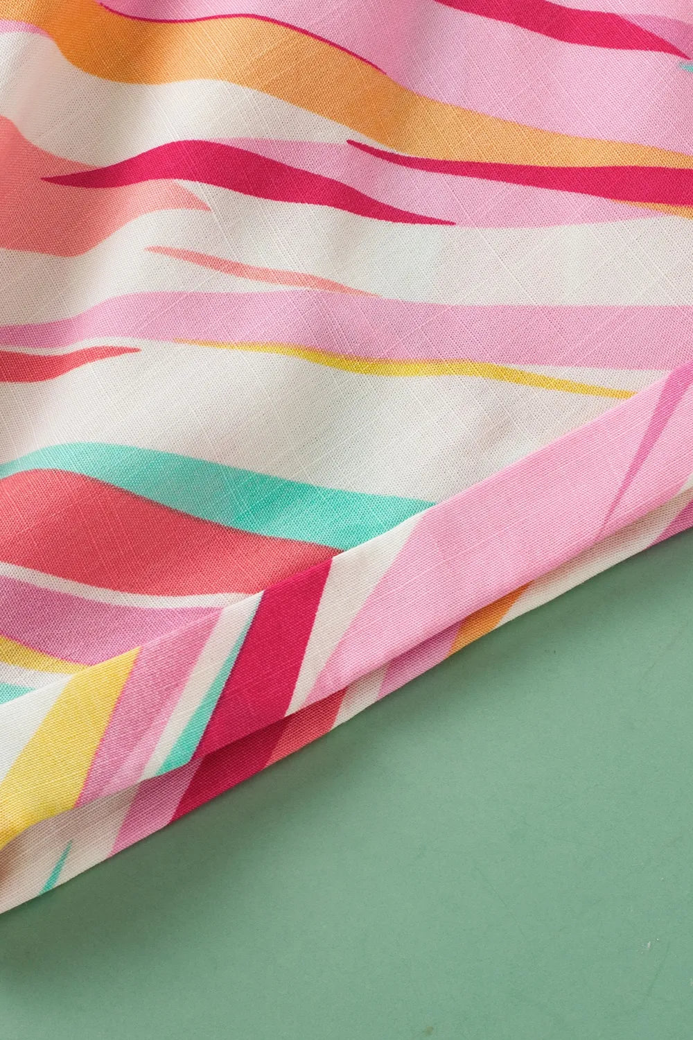 Plus Size Printed Notched Short Sleeve Blouse - Plus Size Shirts by Trendsi | Available at Handbags Specialist Headquarter