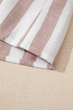 Stripe Button Down Sleeveless Shirt - Women's Down Shirt Tops by Trendsi | Available at Handbags Specialist Headquarter