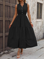 Notched Sleeveless Maxi Tank Dress - Maxi Dress by Trendsi | Available at Handbags Specialist Headquarter