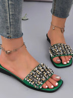 Rhinestone Embellished Open Toe Sandals - Women Sandals by Trendsi | Available at Handbags Specialist Headquarter