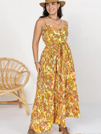 Plus Size Printed V-Neck Maxi Cami Dress - Dresses by Trendsi | Available at Handbags Specialist Headquarter