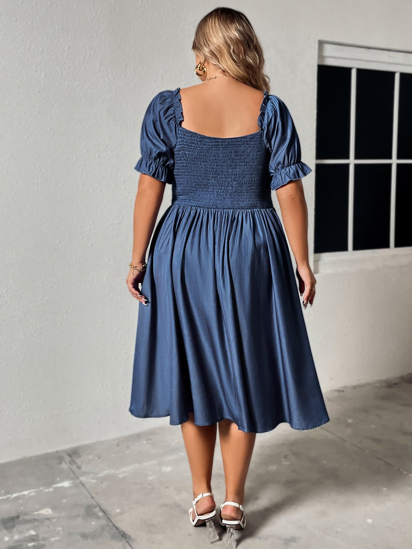 Honey Plus Size Ruched Sweetheart Neck Dress - Dresses by Trendsi | Available at Handbags Specialist Headquarter