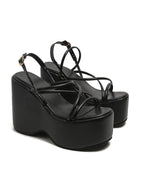 Strappy Platform Wedge Sandals - Women Sandals by Trendsi | Available at Handbags Specialist Headquarter