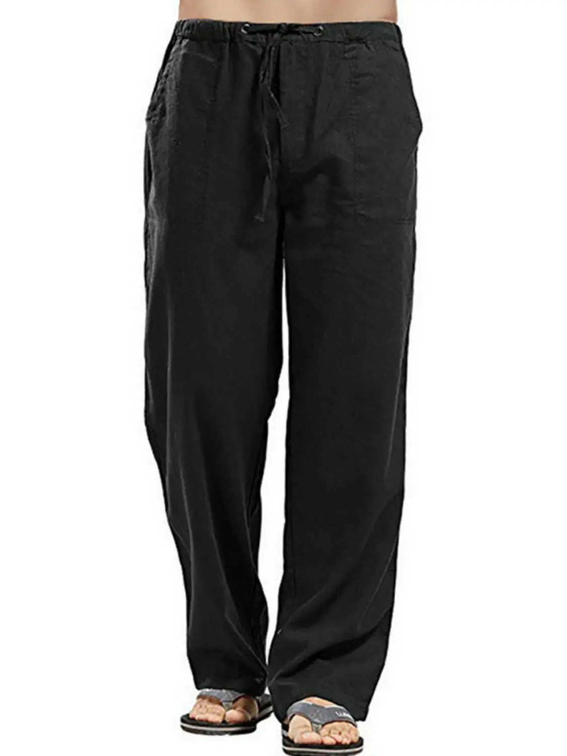 Men's Full Size Drawsting Straight Leg Pants Plus Size - Men's Pants by Trendsi | Available at Handbags Specialist Headquarter