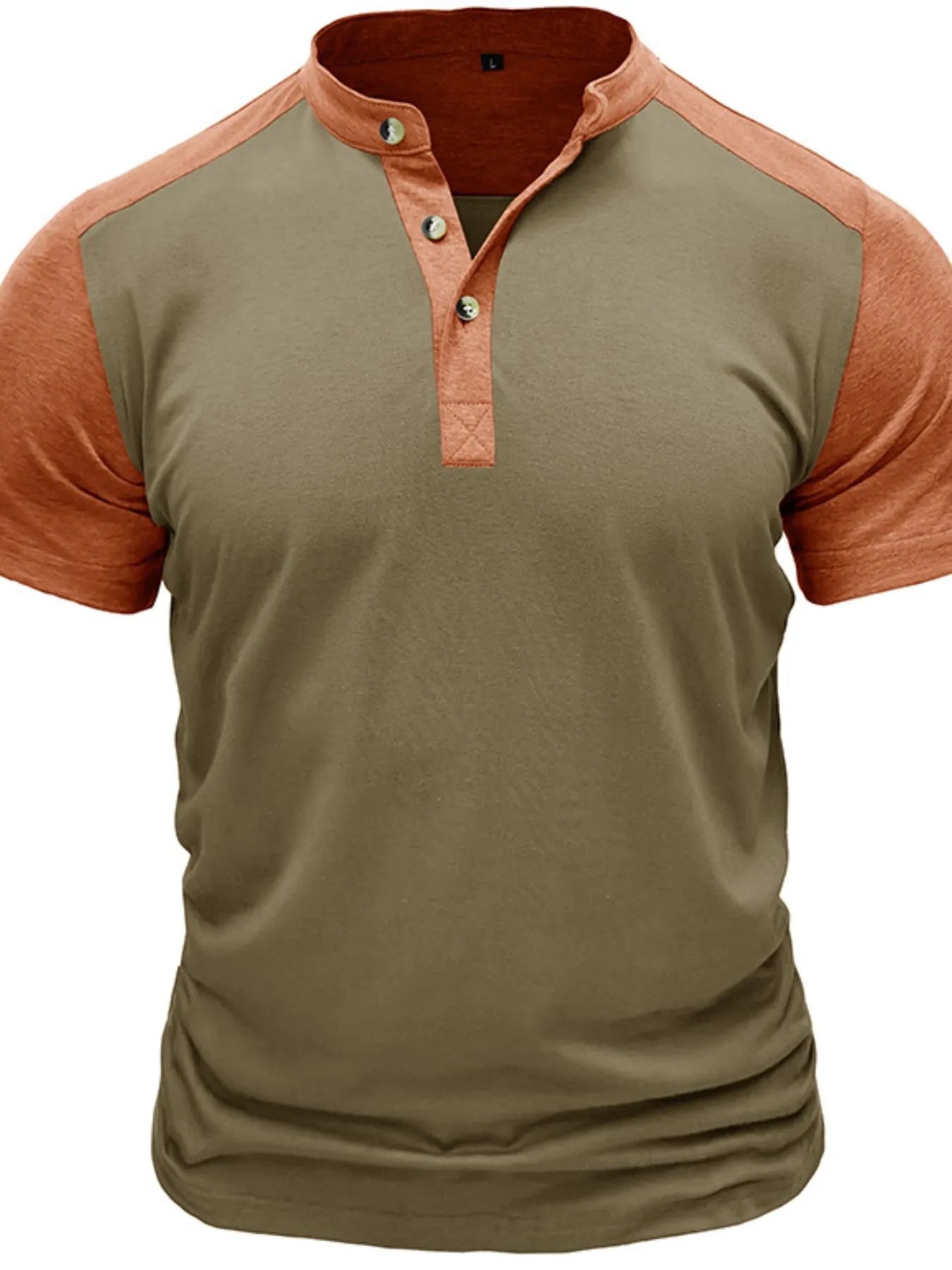 Men's Plus Size Color Block Short Sleeve Polo Shirt - Men's Polo shirt by Trendsi | Available at Handbags Specialist Headquarter