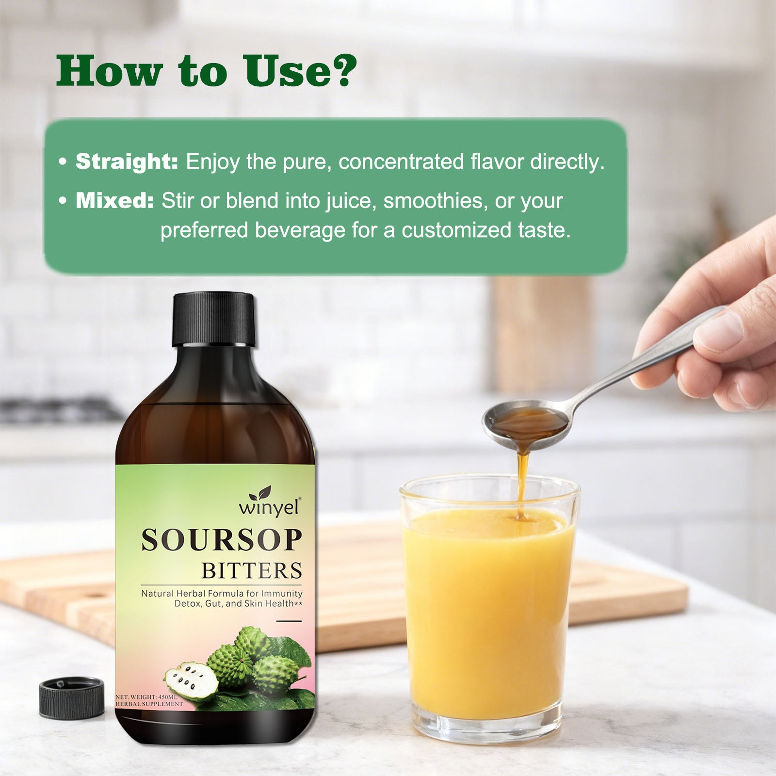Soursop Liquid with Moringa & Turmeric for Digestion