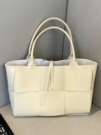 PU Leather Woven Handbag and Clutch Set - handbags by Trendsi | Available at Handbags Specialist Headquarter