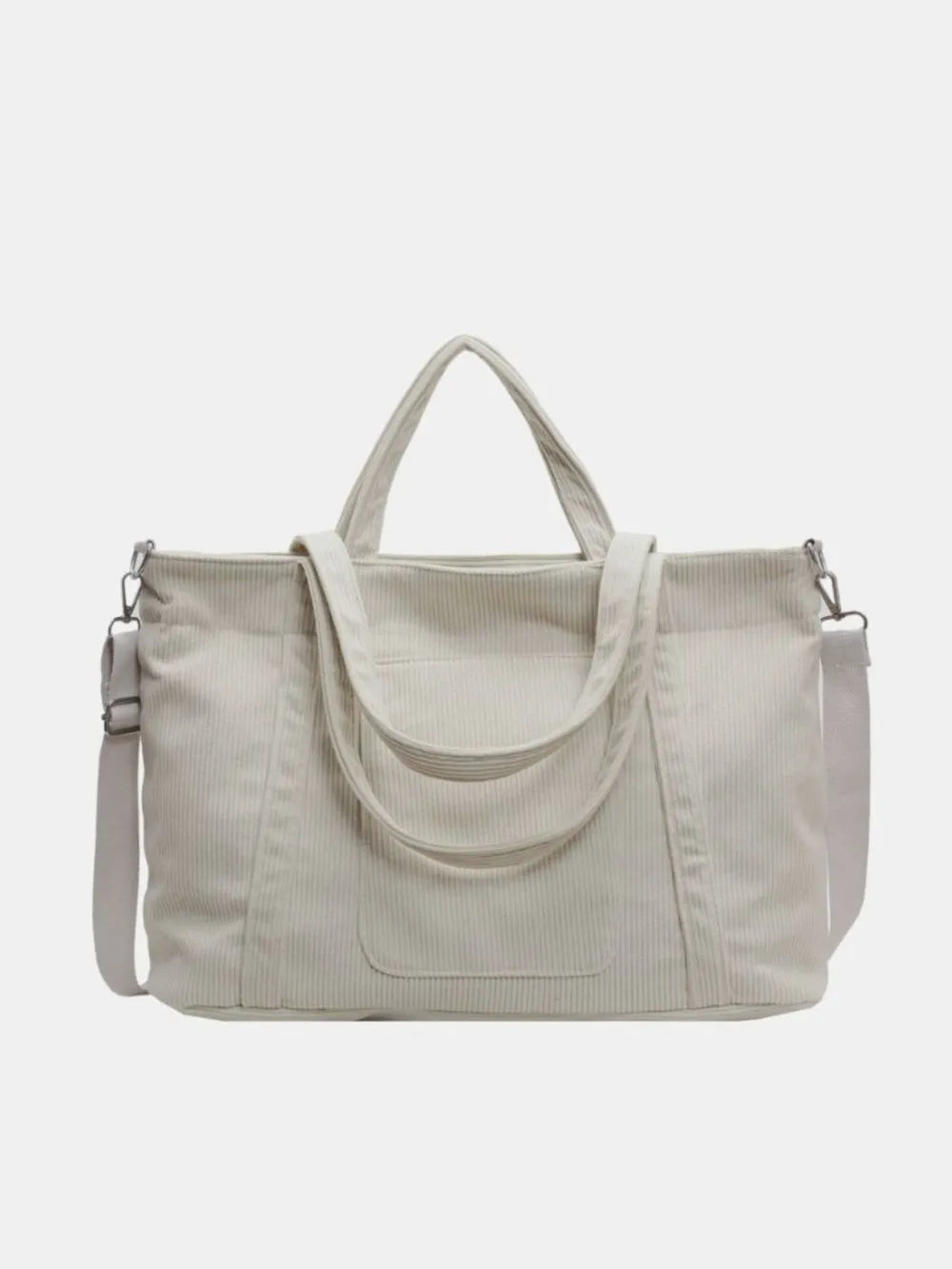 Corduroy Solid Large Tote Bag - Tote Bag by Trendsi | Available at Handbags Specialist Headquarter